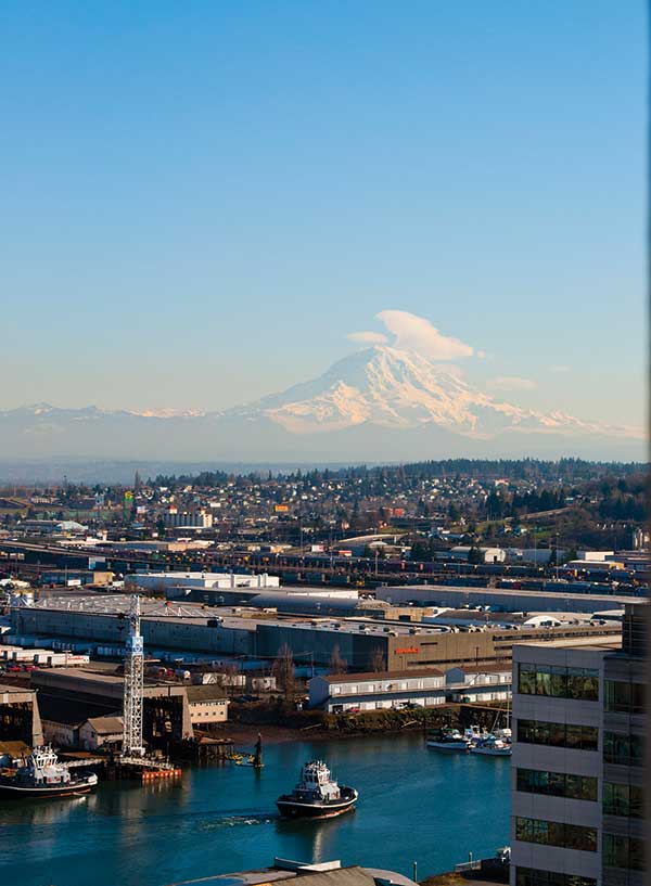 Foss Waterway and Mt Rainier